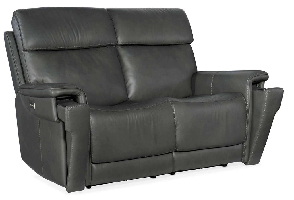 Lyra Leather Zero Gravity Power Reclining Loveseat With Articulating Headrest And Lumbar In Dark Grey | Budget Elegance | Wellington's Fine Leather Furniture