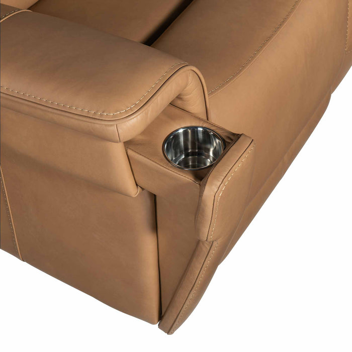 Lyra Leather Zero Gravity Power Reclining Sofa With Articulating Headrest And Lumbar In Brown