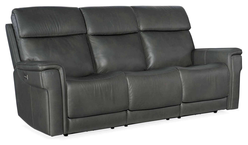 Lyra Leather Zero Gravity Power Reclining Sofa With Articulating Headrest And Lumbar In Dark Grey | Budget Elegance | Wellington's Fine Leather Furniture