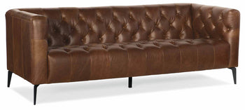 Nicolla Leather Sofa In Brown