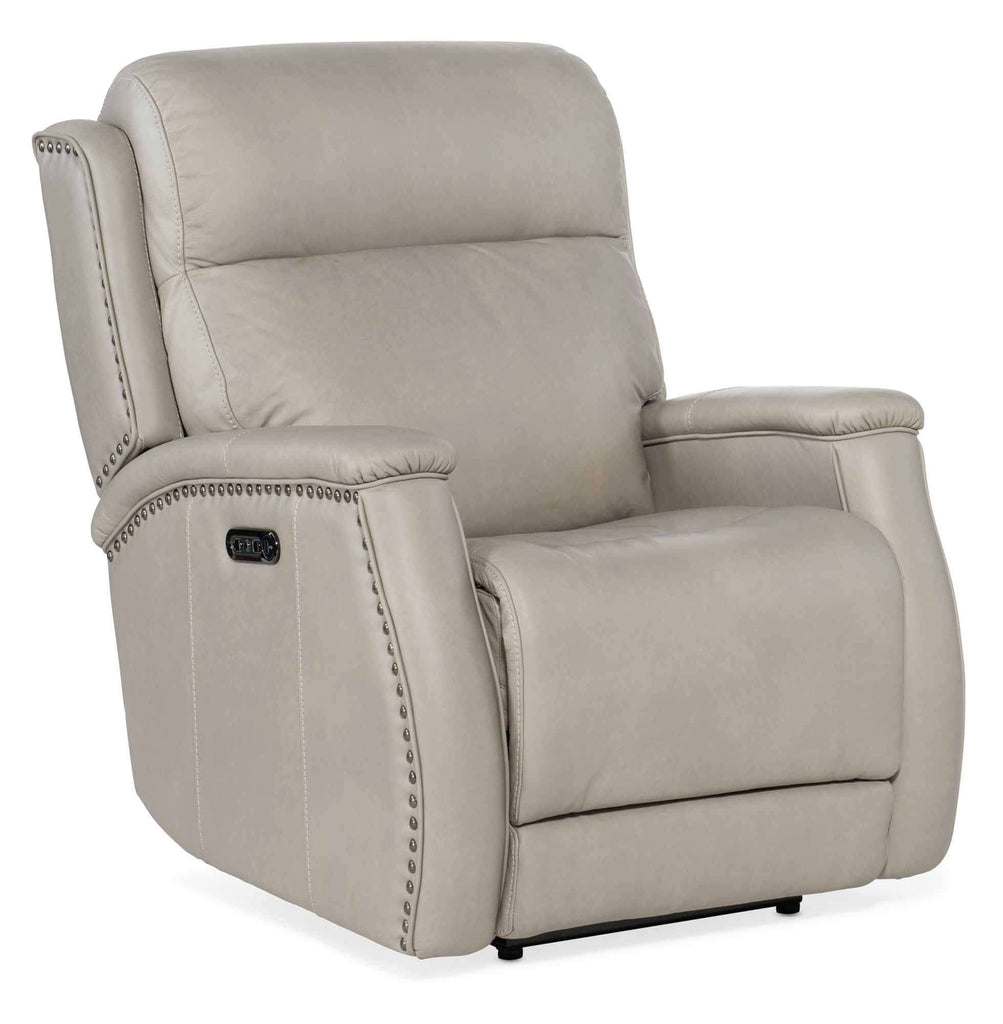 Rhea Leather Zero Gravity Power Recliner With Articulating Headrest In Grey | Budget Elegance | Wellington's Fine Leather Furniture