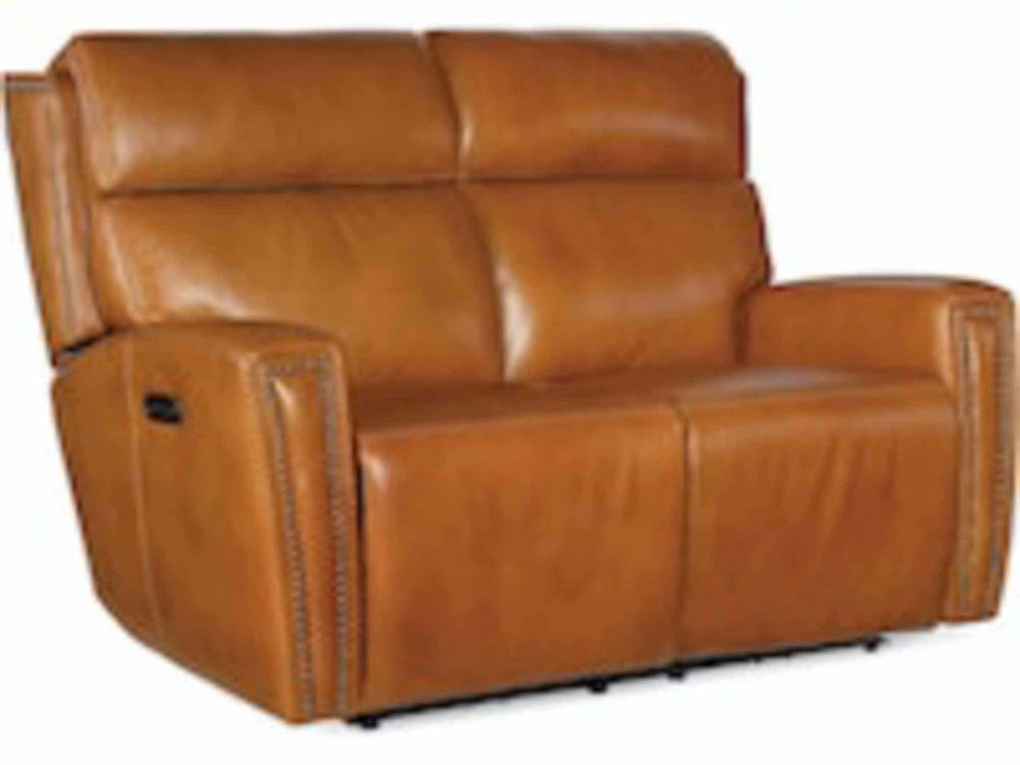 Ruthe Leather Zero Gravity Power Reclining Loveseat With Articulating Headrest In Brown