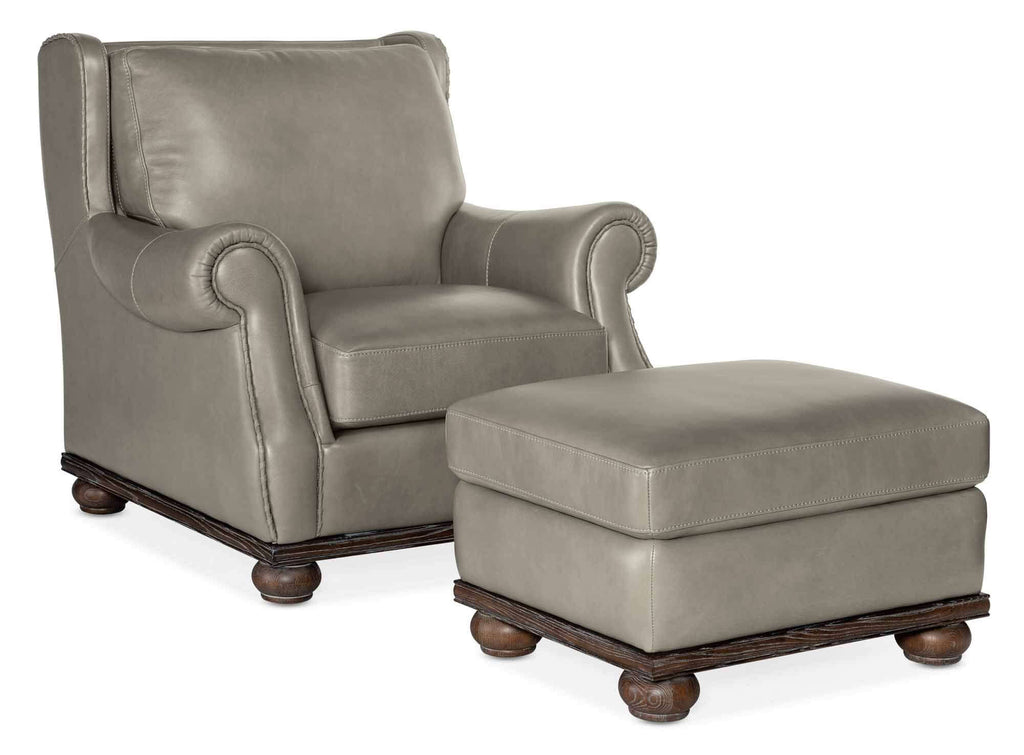 Loops Leather Chair and Ottoman In Grey | Budget Elegance | Wellington's Fine Leather Furniture