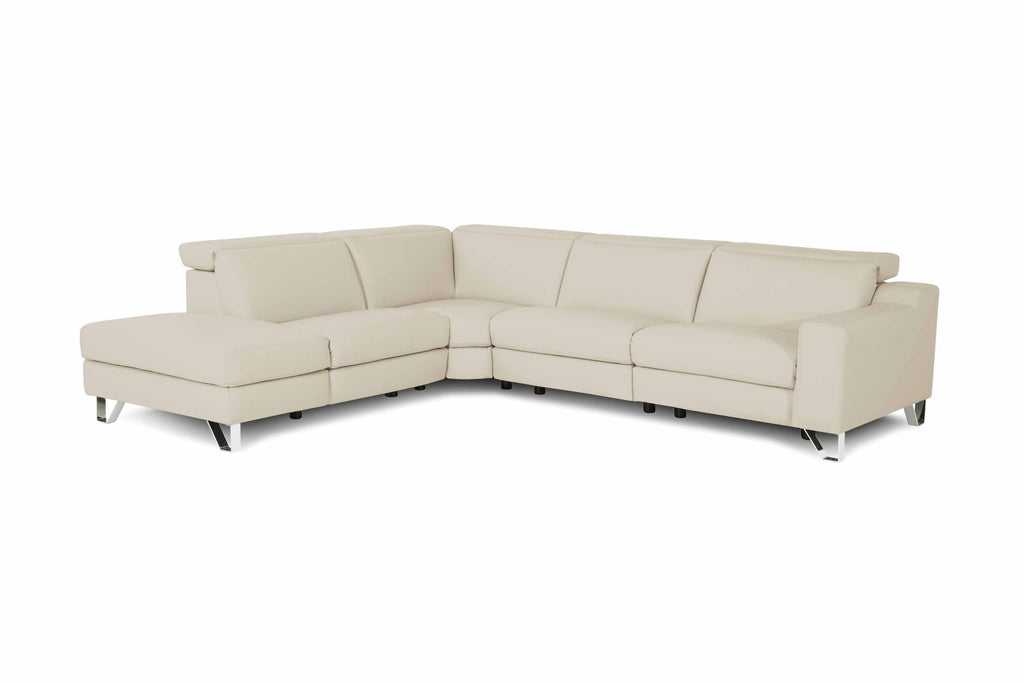 Tabor Leather Power Reclining Sectional With Articulating Headrest | Budget Decor | Wellington's Fine Leather Furniture