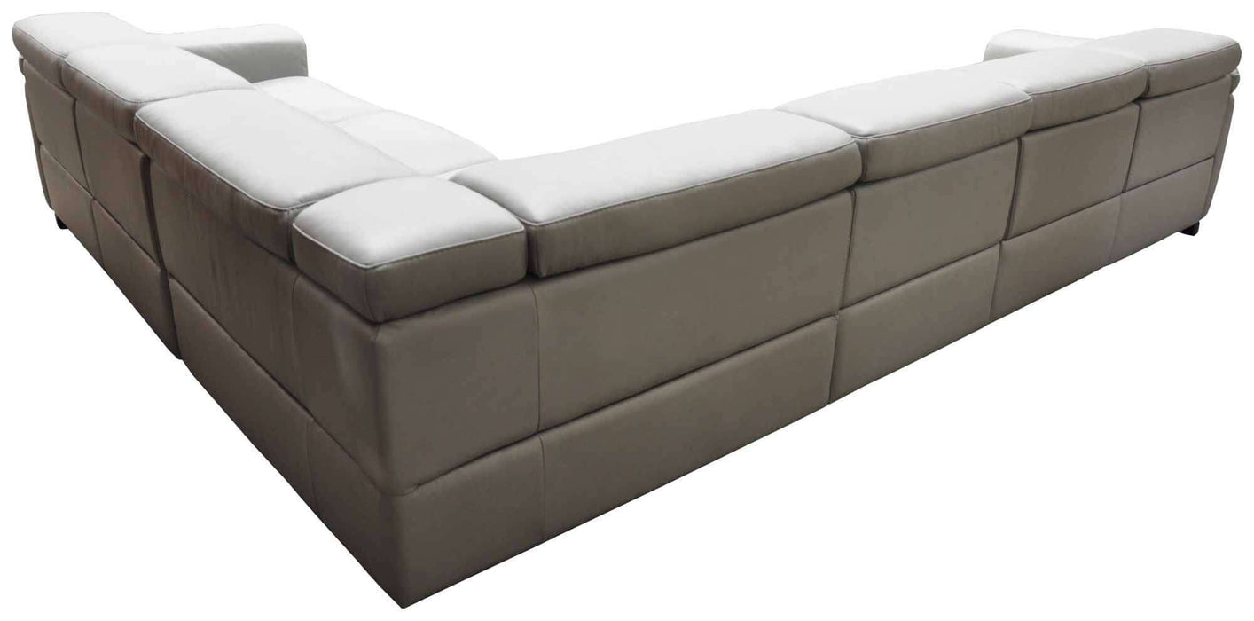 Ponza Leather Power Reclining Sectional With Articulating Headrest | American Style | Wellington's Fine Leather Furniture