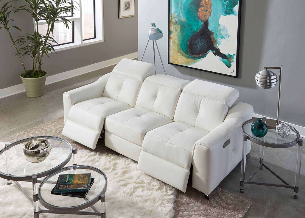 Bellini Leather Power Reclining Loveseat With Articulating Headrest | American Style | Wellington's Fine Leather Furniture