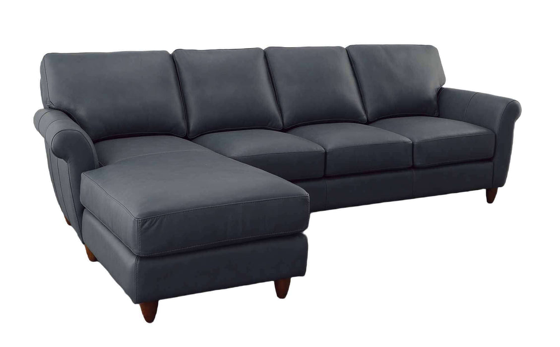 Cameo Leather Sofa With Chaise | American Style | Wellington's Fine Leather Furniture