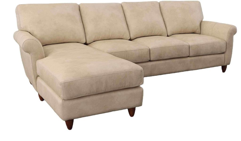 Cameo Leather Sofa With Chaise | American Style | Wellington's Fine Leather Furniture