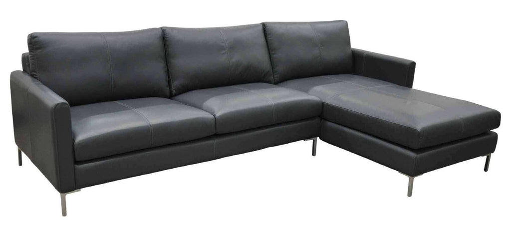 Concord Leather Sofa With Chaise | American Style | Wellington's Fine Leather Furniture