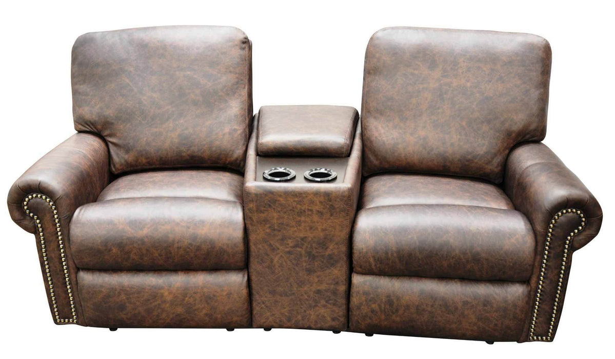 Fairmont Leather Reclining Loveseat Console | American Style | Wellington's Fine Leather Furniture