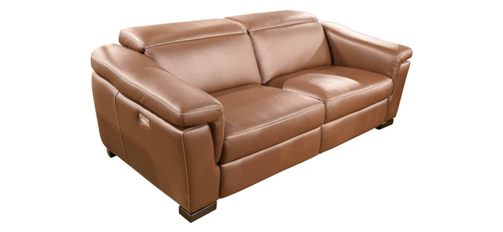 Ponza Leather Power Reclining Loveseat With Articulating Headrest | American Style | Wellington's Fine Leather Furniture