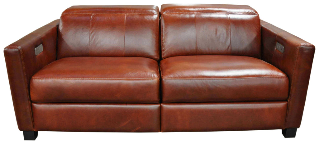 Manzoni Leather Two Cushion Power Reclining Sofa With Articulating Headrest | American Style | Wellington's Fine Leather Furniture