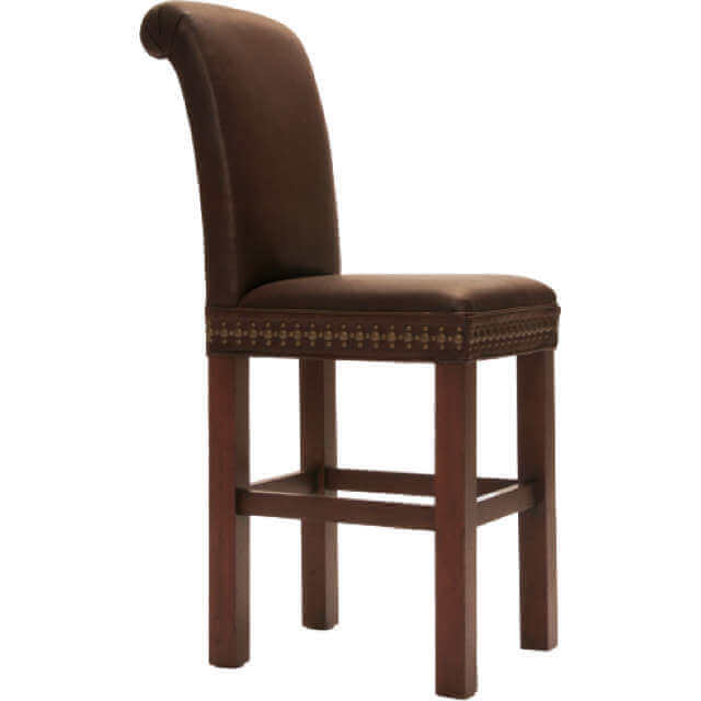 Justice Armless Leather Bar Stool | American Heirloom | Wellington's Fine Leather Furniture