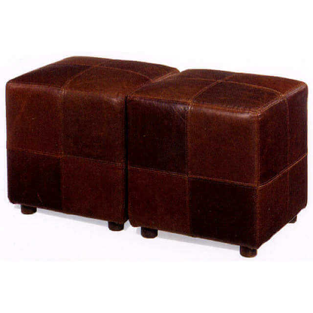 Cube Leather Ottoman | American Heirloom | Wellington's Fine Leather Furniture
