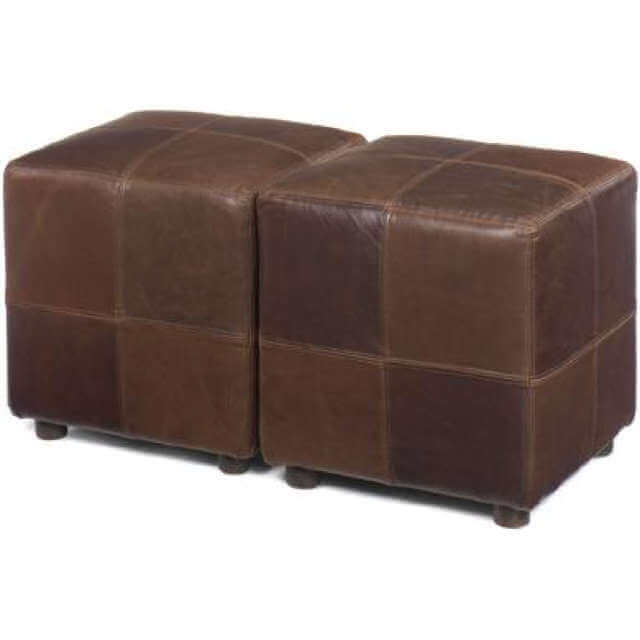 Cube Leather Ottoman | American Heirloom | Wellington's Fine Leather Furniture