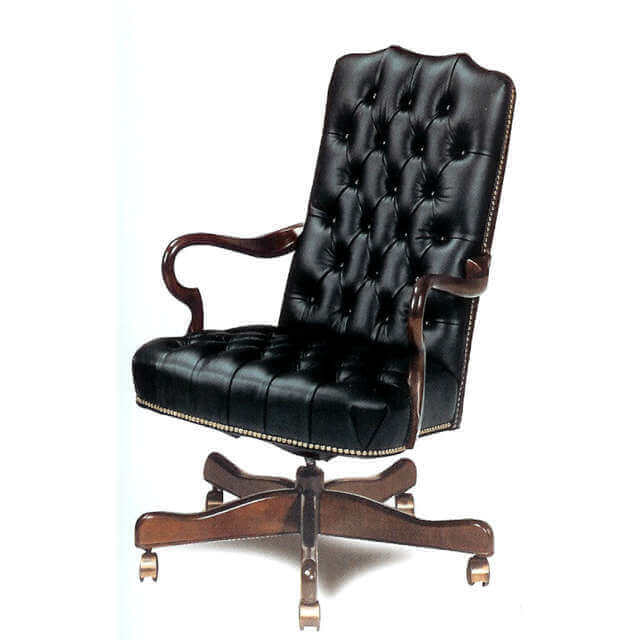 Sycamore Leather Desk Chair (Swivel Tilt) | American Heirloom | Wellington's Fine Leather Furniture