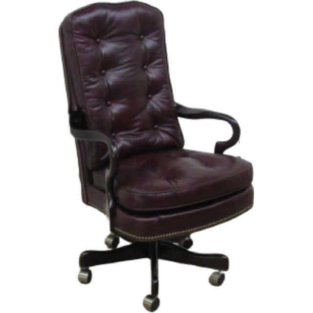 Semi-Attached Leather Gooseneck Swivel Tilt Chair | American Heirloom | Wellington's Fine Leather Furniture