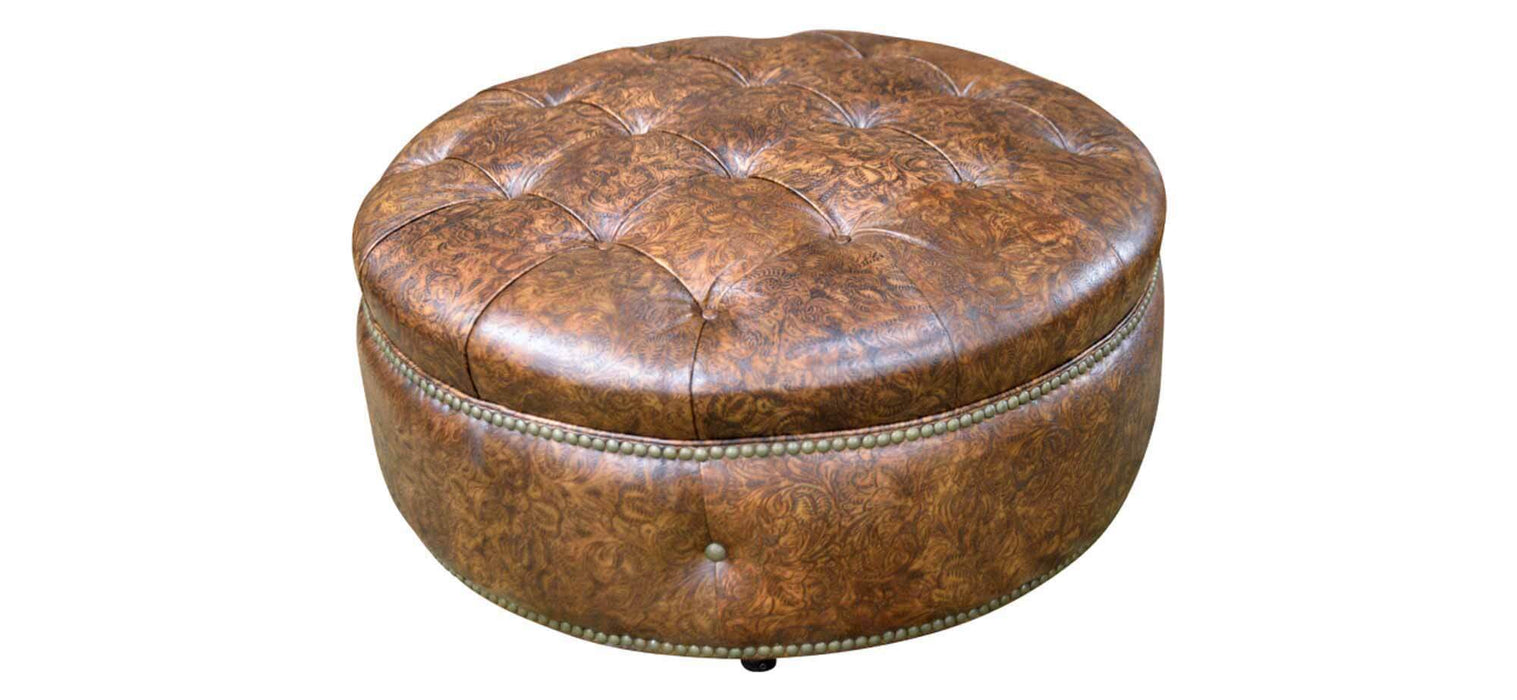 Armstrong Leather Ottoman | American Style | Wellington's Fine Leather Furniture