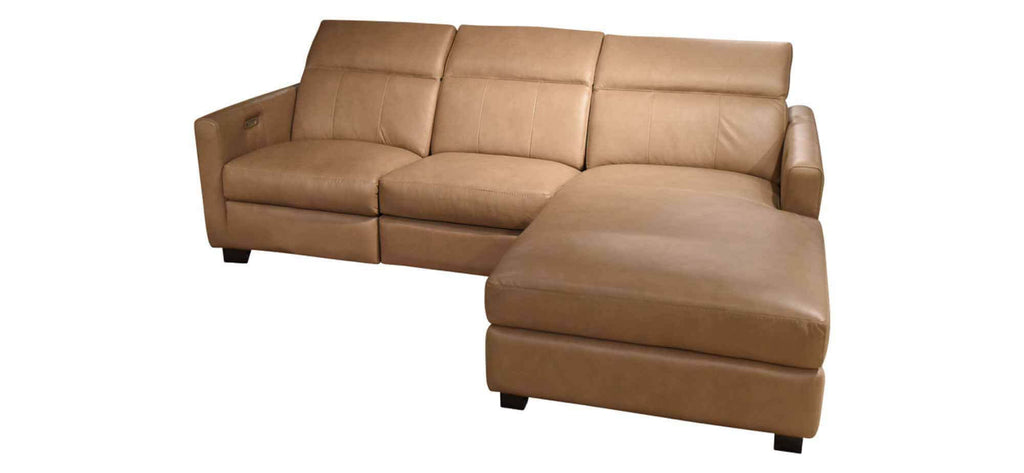 Manzoni Leather Power Reclining Sofa With Articulating Headrest With Chaise | American Style | Wellington's Fine Leather Furniture