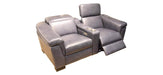 Ponza Power Reclining Loveseat Console With Articulating Headrests | American Style | Wellington's Fine Leather Furniture