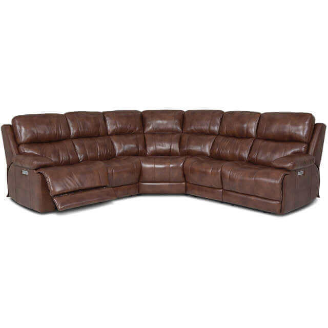 Kenaston Leather Power Reclining Sectional With Articulating Headrest | Budget Decor | Wellington's Fine Leather Furniture