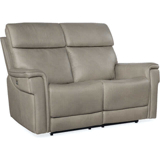 Lyra Leather Zero Gravity Power Reclining Loveseat With Articulating Headrest And Lumbar In Grey | Budget Elegance | Wellington's Fine Leather Furniture