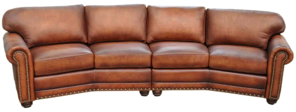 Dominion Leather Four Cushion Conversation Sofa | American Style | Wellington's Fine Leather Furniture