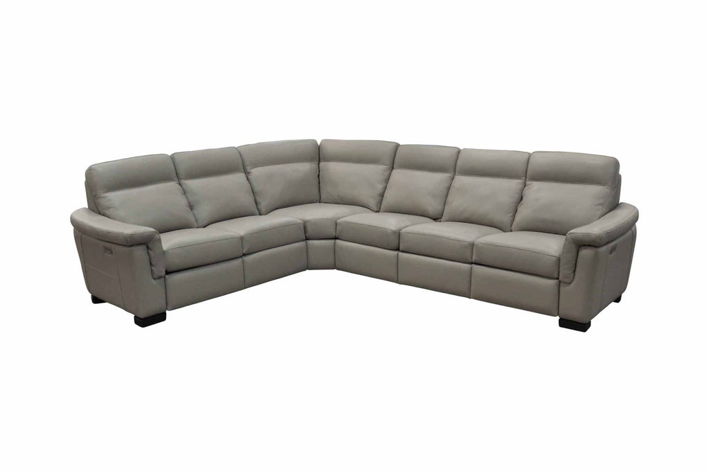 Nolan Leather Power Reclining Sectional With Articulating Headrest | American Style | Wellington's Fine Leather Furniture